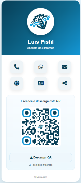 Tarjeta digital de Luis Pisfil